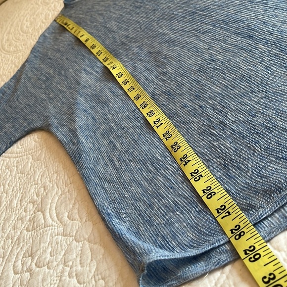 Eileen Fisher Asymmetrical Top Women’s Large Italian Blue Lagenlook Coastal Flaw - Picture 10 of 16